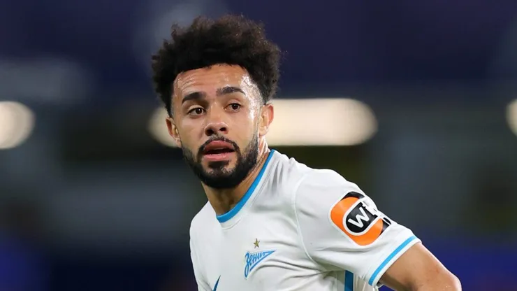 LONDON, ENGLAND - SEPTEMBER 14: Claudinho of Zenit Saint Petersburg during the UEFA Champions League group H match between Chelsea FC and Zenit St. Petersburg at Stamford Bridge on September 14, 2021 in London, England. (Photo by Catherine Ivill/Getty Images)