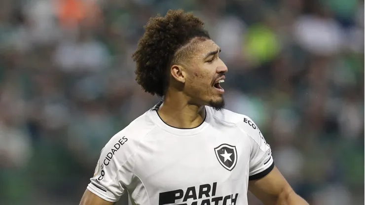 SAO PAULO, BRAZIL - JUNE 25: Adryelson of Botafogo reacts during the match between Palmeiras and Botafogo as part of Brasileirao Series A 2023 at Allianz Parque on June 25, 2023 in Sao Paulo, Brazil. (Photo by Ricardo Moreira/Getty Images)
