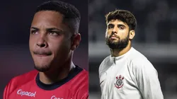 Foto: Ettore Chiereguini/AGIF- Vitor Roque pelo Athletico-PR. Foto: Abner Dourado/AGIF- Yuri Alberto pelo Corinthians