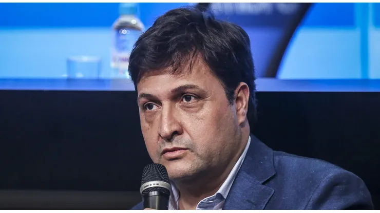 Alberto Guerra, presidente do Gremio, durante em coletiva de imprensa realizada no Arena do Gremio. Foto: Fernando Alves/AGIF