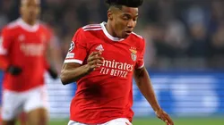 BRUGGE, BELGIUM - FEBRUARY 15: David Neres of Benfica in action during the UEFA Champions League round of 16 match between Club Brugge KV and SL Benfica leg one at Jan Breydel Stadium on February 15, 2023 in Brugge, Belgium. (Photo by Dean Mouhtaropoulos/Getty Images)