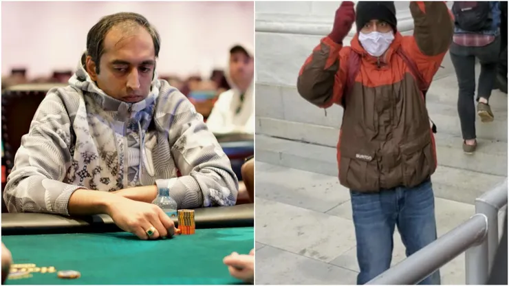 Karthik Ramakrishnan foi preso por supostamente ter invadido o Capitólio em 2021 (Fotos: Divulgação/WSOP e Reprodução/FBI)