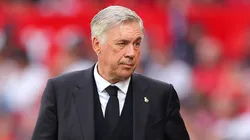 SEVILLE, SPAIN - MAY 27: Carlo Ancelotti, Head Coach of Real Madrid, looks on during the LaLiga Santander match between Sevilla FC and Real Madrid CF at Estadio Ramon Sanchez Pizjuan on May 27, 2023 in Seville, Spain. (Photo by Fran Santiago/Getty Images)