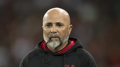 Sampaoli durante jogo do Flamengo no Brasileirão.