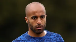 LEYLAND, ENGLAND - APRIL 15: Lucas Moura of Tottenham Hotspur looks on as they warm up prior to the Premier League 2 match between Blackburn Rovers and Tottenham Hotspur at Leyland County Ground on April 15, 2023 in Leyland, England. (Photo by Lewis Storey/Getty Images)