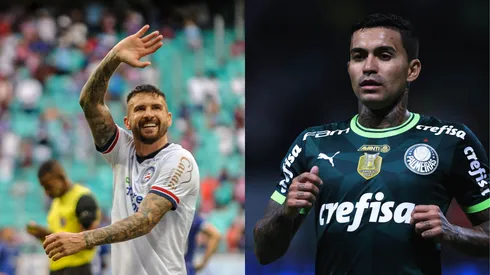 Foto: Jhony Pinho/AGIF- Everaldo pelo Bahia. Foto: Ettore Chiereguini/AGIF- Dudu pelo Palmeiras