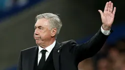 MADRID, SPAIN - MAY 13: Carlo Ancelotti, Head Coach of Real Madrid, gestures during the LaLiga Santander match between Real Madrid CF and Getafe CF at Estadio Santiago Bernabeu on May 13, 2023 in Madrid, Spain. (Photo by Florencia Tan Jun/Getty Images)