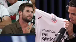 Getty Images/Clive Brunskill e Podpah/YouTube - Ator que fez o Thor ganha camisa do Corinthians