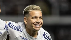 SP - SANTOS - 29/04/2023 - BRASILEIRO A 2023, SANTOS X AMERICA-MG - Soteldo jogador do Santos durante partida contra o America-MG no estadio Vila Belmiro pelo campeonato BRASILEIRO A 2023.