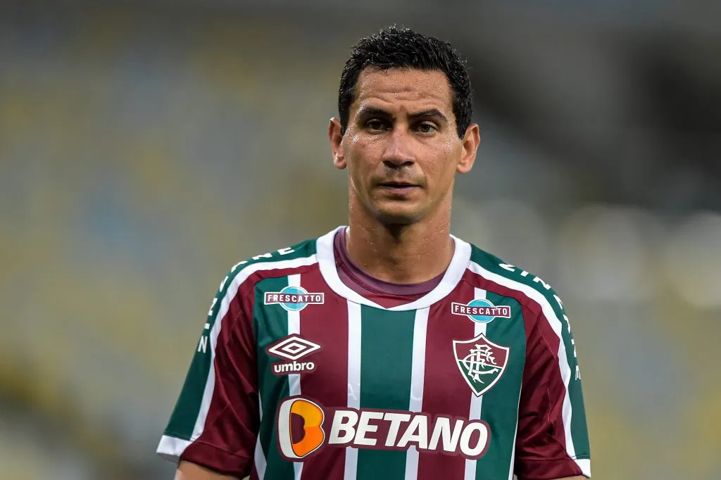 PH Ganso, jogador do Fluminense, durante partida contra o Audax no estádio Maracanã pelo campeonato Carioca 2023. Foto: Thiago Ribeiro/AGIF