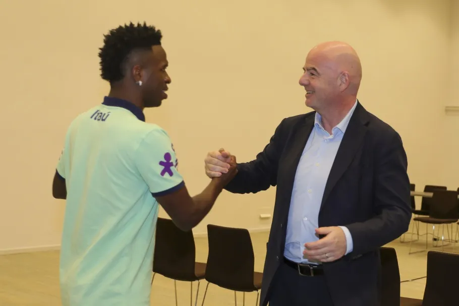 Créditos: Joilson Marconne / CBF | Vinicius Júnior recebeu apoio de Infantino