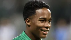 SP - SAO PAULO - 10/05/2023 - BRASILEIRO A 2023, PALMEIRAS X GREMIO - Endrick jogador do Palmeiras durante aquecimento antes da partida contra o Gremio no estadio Arena Allianz Parque pelo campeonato BRASILEIRO A 2023.