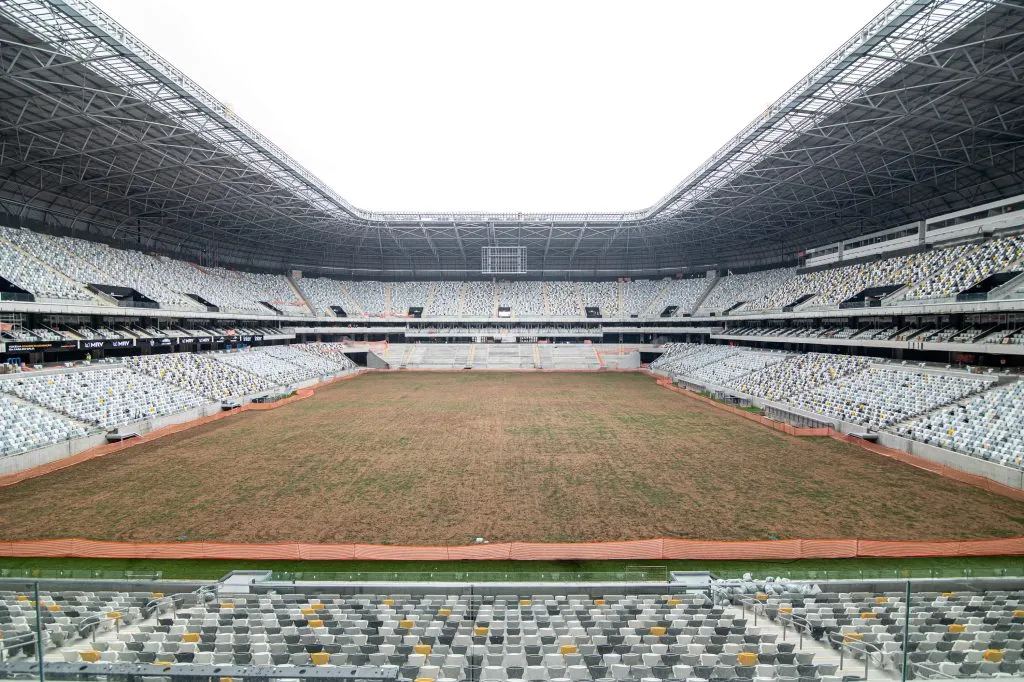 Obras da arena MRV, casa do Atlético-MG, em Belo Horizonte. Foto: Alessandra Torres/AGIF