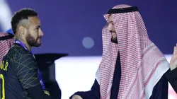 RIYADH, SAUDI ARABIA - JANUARY 19: Neymar of Paris Saint-Germain collects their winners medal following the Winter Tour 2023 friendly between Paris Saint-Germain and Riyadh XI at King Fahd International Stadium on January 19, 2023 in Riyadh, Saudi Arabia. (Photo by Yasser Bakhsh/Getty Images)