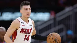 Herro pode ser a novidade do Heat no jogo 5 contra o Nuggets. Créditos: Carmen Mandato/Getty Images