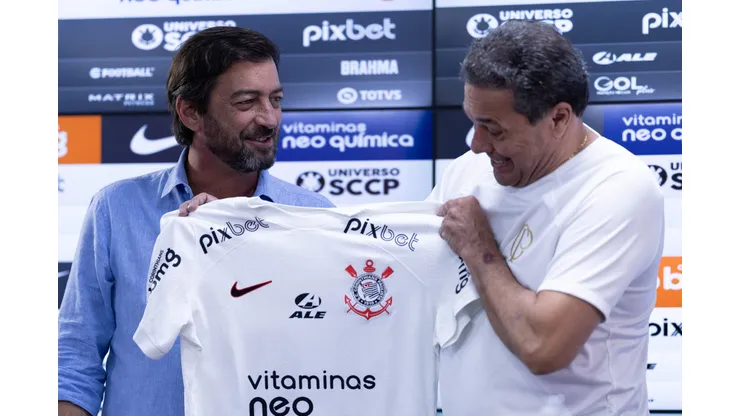 SP - SAO PAULO - 05/05/2023 - CORINTHIANS, APRESENTACAO VANDERLEI LUXEMBURGO - Vanderlei Luxemburgo novo tecnico do Corinthians, durante sua apresentacao, no CT Joaquim Grava, zona leste da cidade de Sao Paulo, nesta sexta-feira (05) Foto: Ettore Chiereguini/AGIF