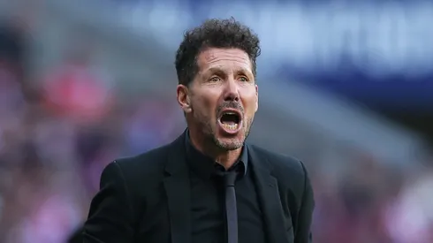 MADRID, SPAIN - APRIL 16: Diego Simeone, Head Coach of Atletico Madrid, reacts during the LaLiga Santander match between Atletico de Madrid and UD Almeria at Civitas Metropolitano Stadium on April 16, 2023 in Madrid, Spain. (Photo by Florencia Tan Jun/Getty Images)