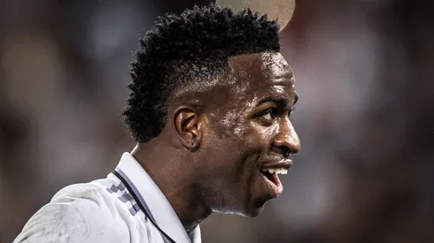 MARROCOS - RABAT - 11/02/2023 - MUNDIAL DE CLUBES 2023, REAL MADRI X ALHILAL - Vinicius Junior jogador do Real Madri comemora durante partida contra o Al Hilal no estadio Principe Moulay Abdellah pelo campeonato Mundial De Clubes 2023. Foto: Pedro Martins/AGIF