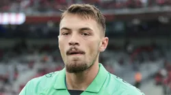 PR - CURITIBA - 27/05/2023 - BRASILEIRO A 2023, ATHLETICO-PR X GREMIO - Gabriel Grando goleiro do Gremio antes da partida contra o Athletico-PR no estadio Arena da Baixada pelo campeonato BRASILEIRO A 2023.
