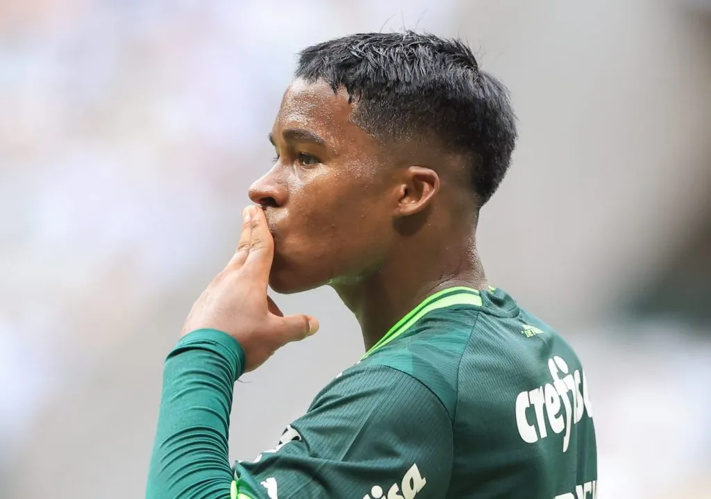 SP – SAO PAULO – 09/04/2023 – PAULISTA 2023, PALMEIRAS X AGUA SANTA – Endrick jogador do Palmeiras durante partida contra o Agua Santa no estadio Arena Allianz Parque pelo campeonato Paulista 2023. Foto: Marcello Zambrana/AGIF