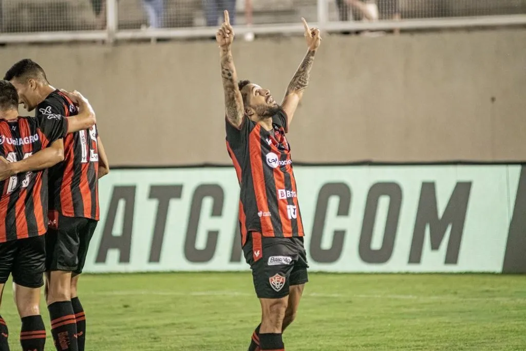 Foto: Victor Ferreira / EC Vitória - Wellinton Nem, um dos autores dos gols da noite