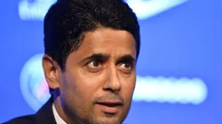 PARIS, FRANCE - SEPTEMBER 06: Paris Saint-Germain President Nasser Al Khelaifi answers journalists during a press conference at Parc des Princes on September 6, 2017 in Paris, France. Kylian Mbappe signed a five year contract for 180 Million Euro. (Photo by Aurelien Meunier/Getty Images)