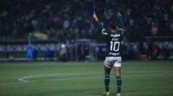 SP - SAO PAULO - 11/03/2023 - PAULISTA 2023, PALMEIRAS X SAO BERNARDO - Rony jogador do Palmeiras comemora seu gol durante partida contra o Sao Bernardo no estadio Arena Allianz Parque pelo campeonato Paulista 2023.