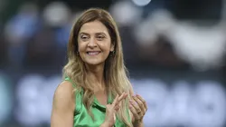 SAO PAULO, BRAZIL - MARCH 02: Leila Mejdalani Pereira, President of Palmeiras celebrates after the final second leg match between Palmeiras and Athletico Paranaense as part of the CONMEBOL Recopa Sudamericana at Allianz Parque on March 02, 2022 in Sao Paulo, Brazil. (Photo by Alexandre Schneider/Getty Images)