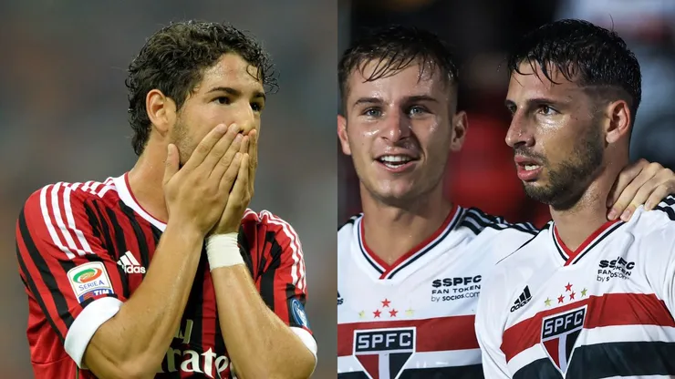 Foto Esq.: Claudio Villa/Getty Images e Foto Dir.: Marcello Zambrana/AGIF - Alexandre Pato, Galoppo e Calleri