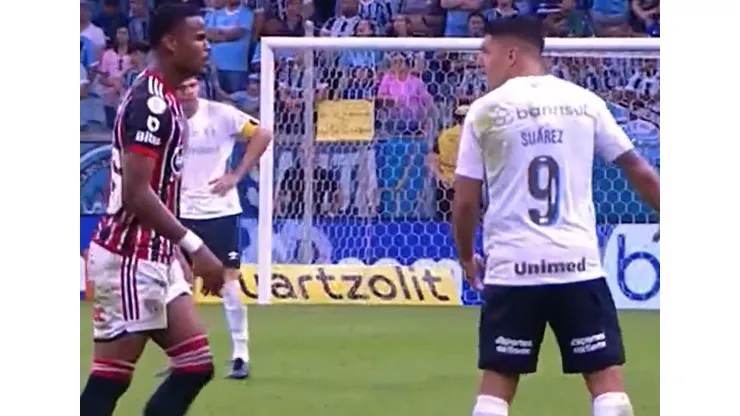 Foto: Reprodução/Premiere - Suárez discutiu com jogador do São Paulo