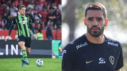 Iago Maidana pelo América-MG. Foto: Maxi Franzoi/AGIF Renato Augusto pelo Corinthians. Foto: Marcello Zambrana/AGIF