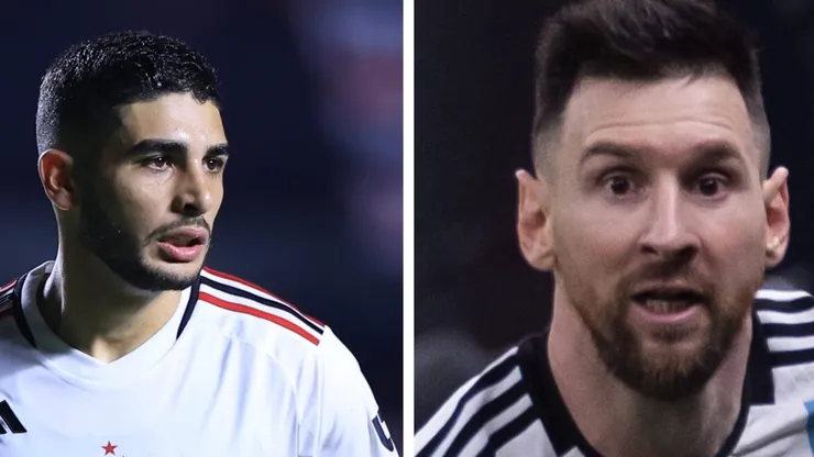 Marcello Zambrana/AGIF e Pedro Martins/AGIF - Michel Araújo e Messi.