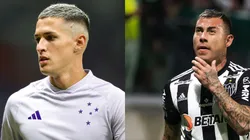 Mateus Vital pelo Cruzeiro. Foto: Gilson Junio/AGIF Eduardo Vargas pelo Atlético-MG. Foto: Marcello Zambrana/AGIF