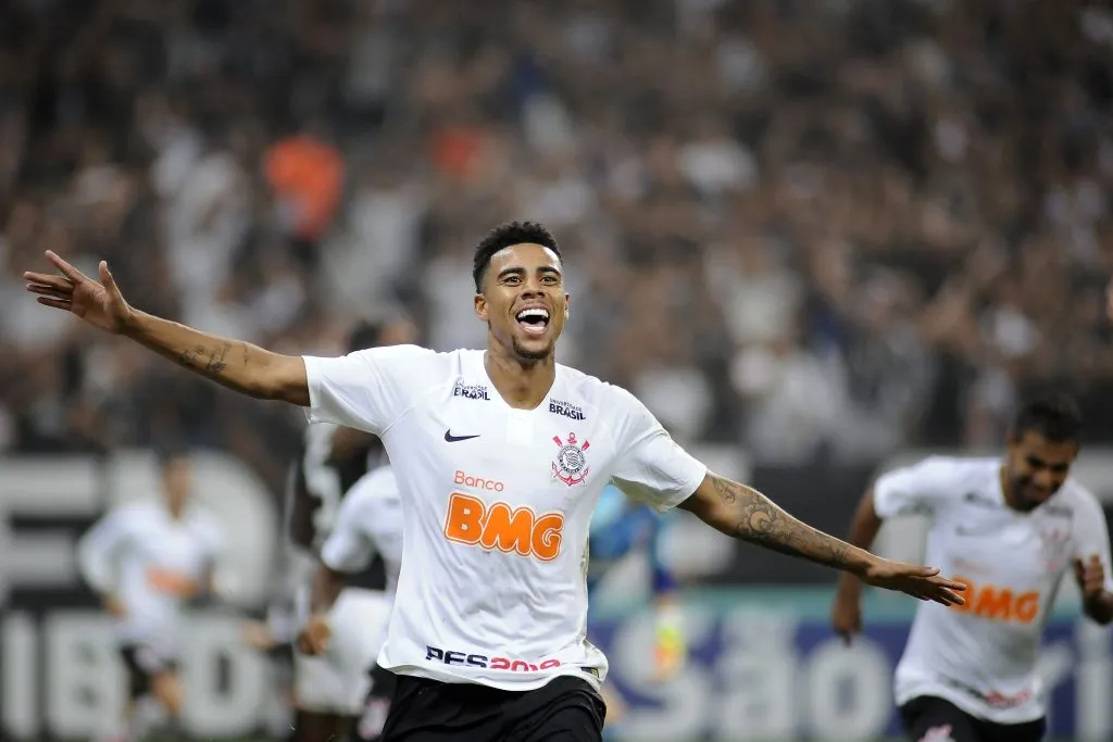 SP – Sao Paulo – 17/02/2019 – Paulista 2019 – Corinthians X Sao Paulo – jogador Gustavo ( gustagol) do Corinthians comemora seu gol durante partida contra o Sao Paulo no estadio Arena Corinthians pelo campeonato Paulista 2019. Foto: Alan  Morici/AGIF