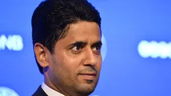 PARIS, FRANCE - SEPTEMBER 06: Paris Saint-Germain President Nasser Al Khelaifi answers journalists during a press conference at Parc des Princes on September 6, 2017 in Paris, France. Kylian Mbappe signed a five year contract for 180 Million Euro. (Photo by Aurelien Meunier/Getty Images)
