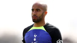 LEYLAND, ENGLAND - APRIL 15: Lucas Moura of Tottenham Hotspur looks on during the Premier League 2 match between Blackburn Rovers and Tottenham Hotspur at Leyland County Ground on April 15, 2023 in Leyland, England. (Photo by Lewis Storey/Getty Images)