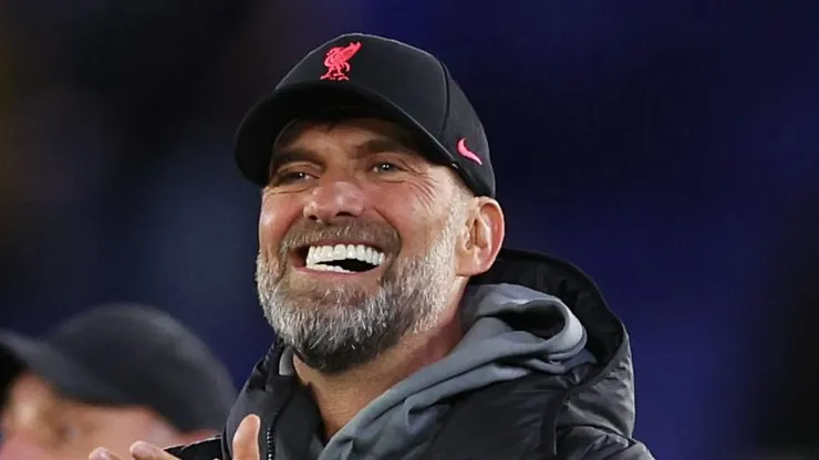 LEICESTER, ENGLAND - MAY 15: Juergen Klopp, Manager of Liverpool, applauds following the Premier League match between Leicester City and Liverpool FC at The King Power Stadium on May 15, 2023 in Leicester, England. (Photo by Catherine Ivill/Getty Images)