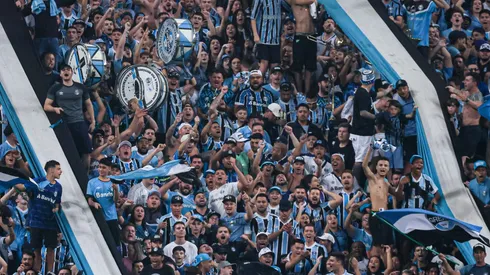 Torcida do Gremio durante partida contra o Flamengo na Copa do Brasil na Arena do Gremio. Foto: Maxi Franzoi/AGIF