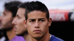 MADRID, SPAIN - AUGUST 27: James Rodriguez of Real Madrid looks on from the bench before the La Liga match between Real Madrid CF and RC Celta de Vigo at Estadio Santiago Bernabeu on August 27, 2016 in Madrid, Spain. (Photo by Denis Doyle/Getty Images)