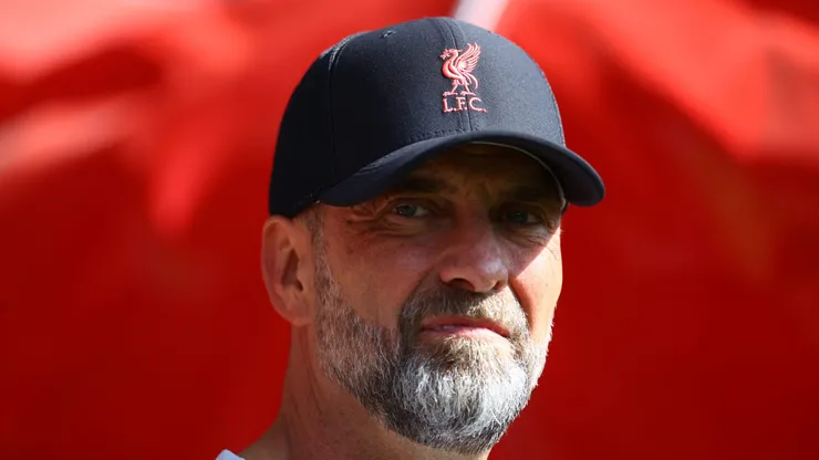 SOUTHAMPTON, ENGLAND - MAY 28: Juergen Klopp, Manager of Liverpool, looks on prior to the Premier League match between Southampton FC and Liverpool FC at Friends Provident St. Mary's Stadium on May 28, 2023 in Southampton, England. (Photo by Michael Steele/Getty Images)