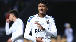 SP - Sao Paulo - 18/09/2022 - BRASILEIRO A 2022, PALMEIRAS X SANTOS - Lucas Barbosa jogador do Santos lamenta chance perdida durante partida contra o Palmeiras no estadio Arena Allianz Parque pelo campeonato Brasileiro A 2022. Foto: Ettore Chiereguini/AGIF