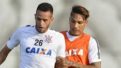 SAO PAULO - SP - 27/02/2015 - TREINO DO CORINTHIANS - Renato Augusto e Guerrero durante treino do Corinthians no CT Joaquim Grava. Foto: Mauro Horita/AGIF