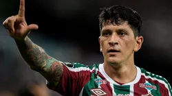 Cano, do Fluminense, comemora seu gol durante partida contra o River Plate no Maracanã pela Libertadores 2023. Foto: Thiago Ribeiro/AGIF