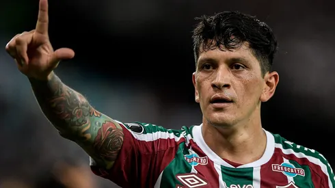 Cano, do Fluminense, comemora seu gol durante partida contra o River Plate no Maracanã pela Libertadores 2023. Foto: Thiago Ribeiro/AGIF