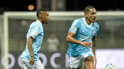 Gilberto, jogador do Bahia, durante partida contra o Corinthians na Fonte Nova pelo Campeonato Brasileiro A 2023. Foto: Jhony Pinho/AGIF