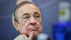 MADRID, SPAIN - MAY 31: Real Madrid CF president Florentino Perez reacts as he listens to Zinedine Zidane during a press conference to announce his resignation as Real Madrid coach at Valdebebas Sport City on May 31, 2018 in Madrid, Spain. Zidane steps down from the position of Manager of Real Madrid, after leading the club to it's third consecutive UEFA Champions League title. (Photo by Gonzalo Arroyo Moreno/Getty Images)