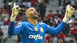 Foto: Gabriel Machado/AGIF - Weverton, jogador do Palmeiras durante partida contra o Athletico-PR no estadio Arena da Baixada pelo campeonato Brasileiro A 2023.