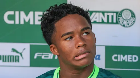 Endrick, do Palmeiras, durante partida contra o Botafogo no Allianz Parque pelo Campeonato Brasileiro 2023. Foto: Marcello Zambrana/AGIF