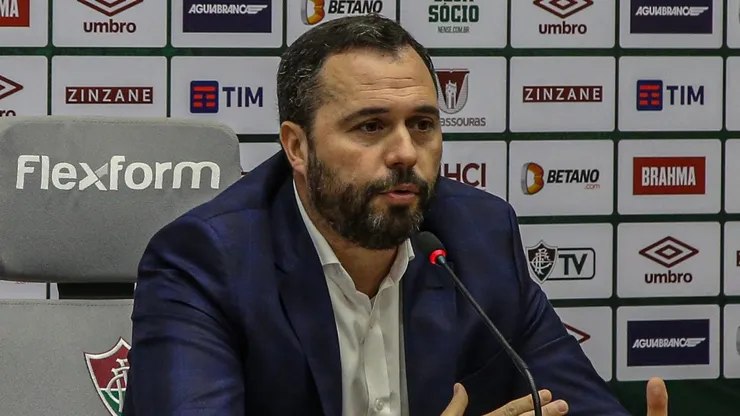 Foto: Marcelo Gonçalves / Fluminense F.C - Mário em coletiva concedida no mês de maio