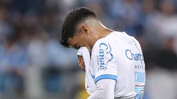 Cauly, do Bahia, lamenta chance perdida durante partida contra o Gremio na Arena do Gremio pela Copa do Brasil 2023. Foto: Pedro H. Tesch/AGIF